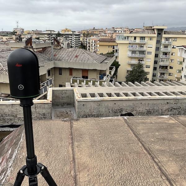 Rilievo laser scanner di un lastrico solare