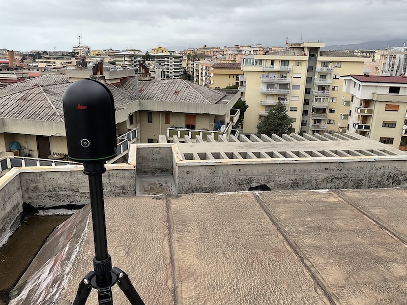 Rilievo laser scanner di un lastrico solare
