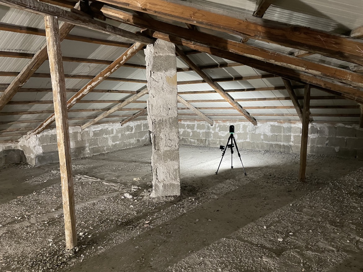 Rilievo Laser Scanner di un sottotetto